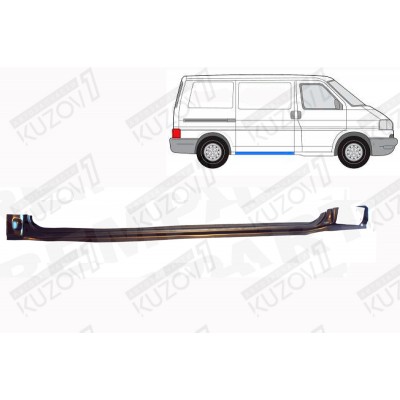 Порог (правый) Наружный Klokkerholm для Volkswagen T4 1996-2003 - фото